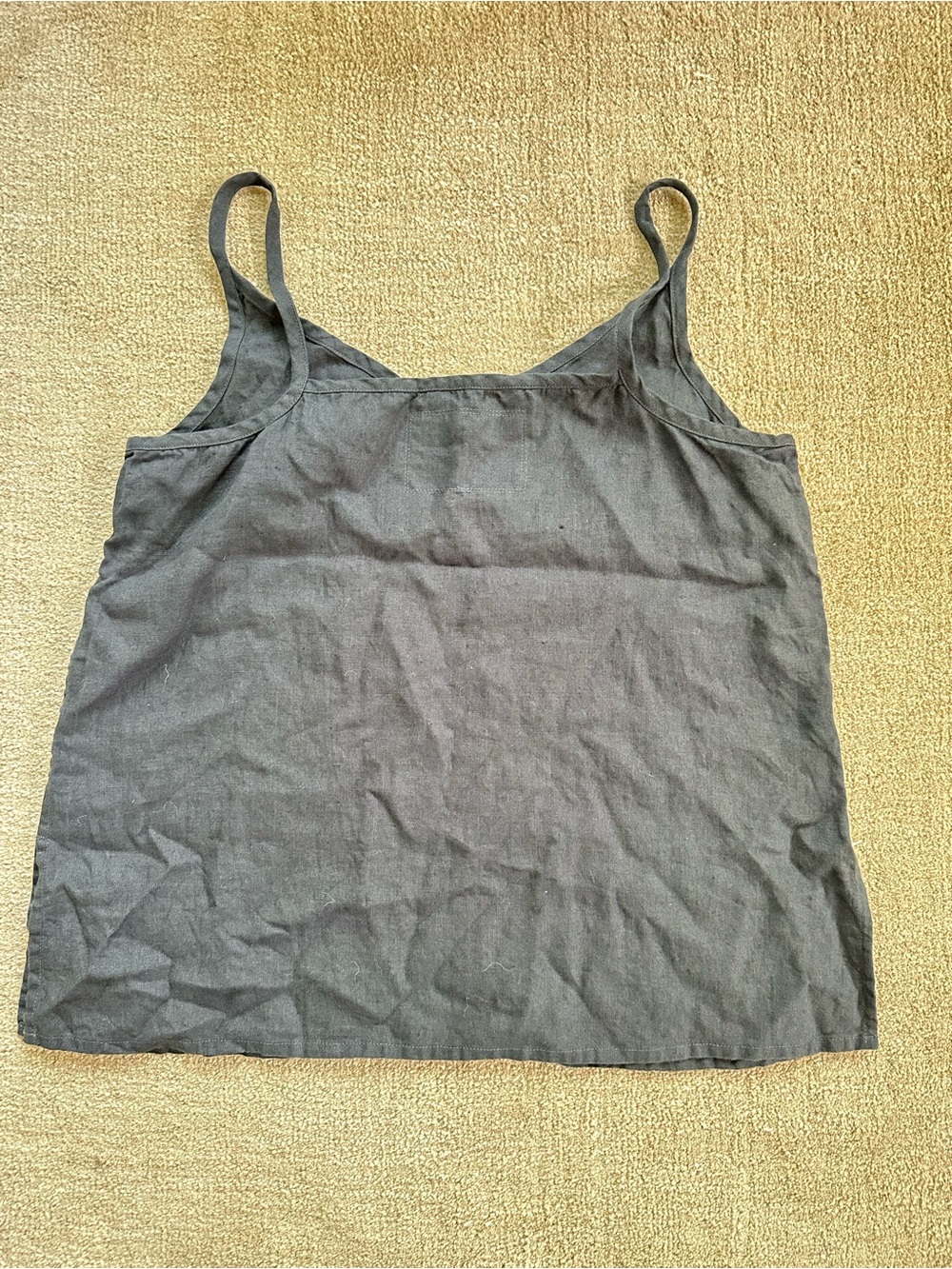 notPERFECTLINEN Navy Linen V-Neck Cami Tank - Picture 3 of 4
